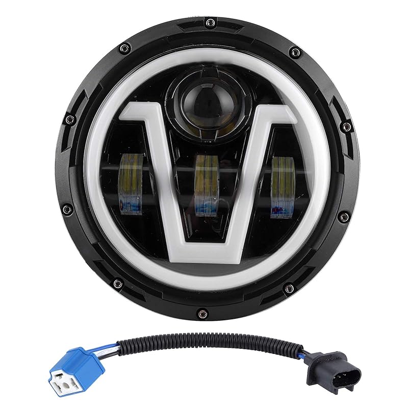 LEDヘッドライト, 7インチラウンドLEDヘッドライトIP67防水ヘッドライト交換用ジープラングラーJK＆ラングラー20072018