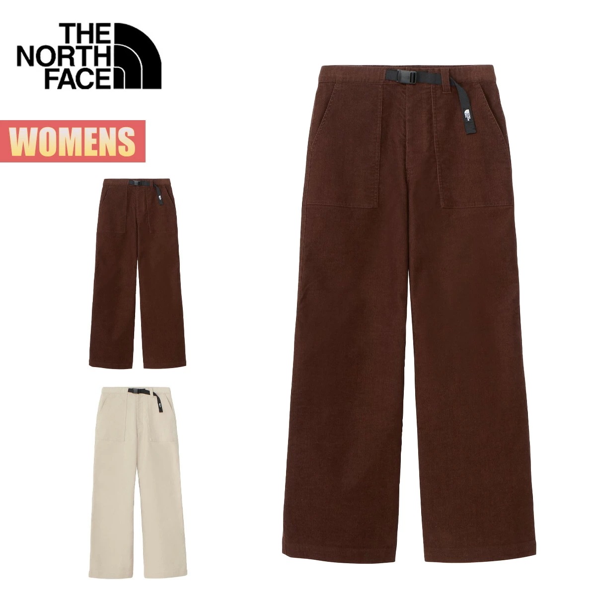 レディース パンツ バレーウェーブフレアパンツ コーデュロイ ロング丈 カジュアル シンプル アウトドア デイリーウエア ベルト付 ブラウン ベージュ