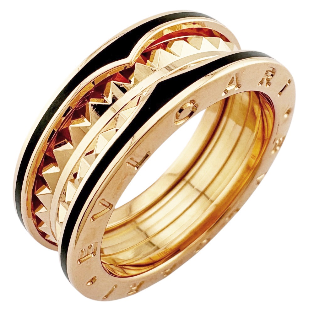 ブルガリ ロック B-zero.1 2バンド リング 指輪 18.5号 18金 K18ピンクゴールド BVLGARI 中古 美品