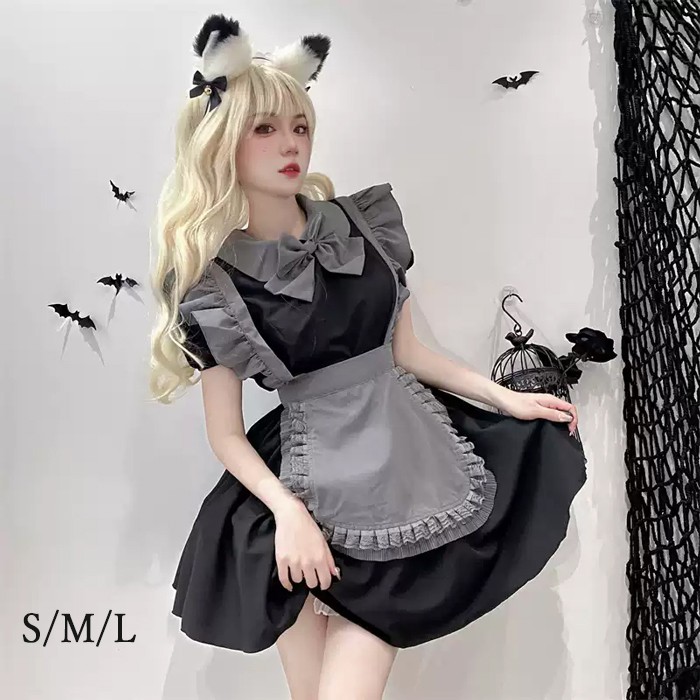 【品質良い 大好評中】ロリータ メイド服 ワンピース Lolita 袖あり 通販 文化祭 学園祭 コスプレ衣装 ゴスロリ ゴシック コスチューム アニメ オールシーズン ハロウィンコスチューム コスプ