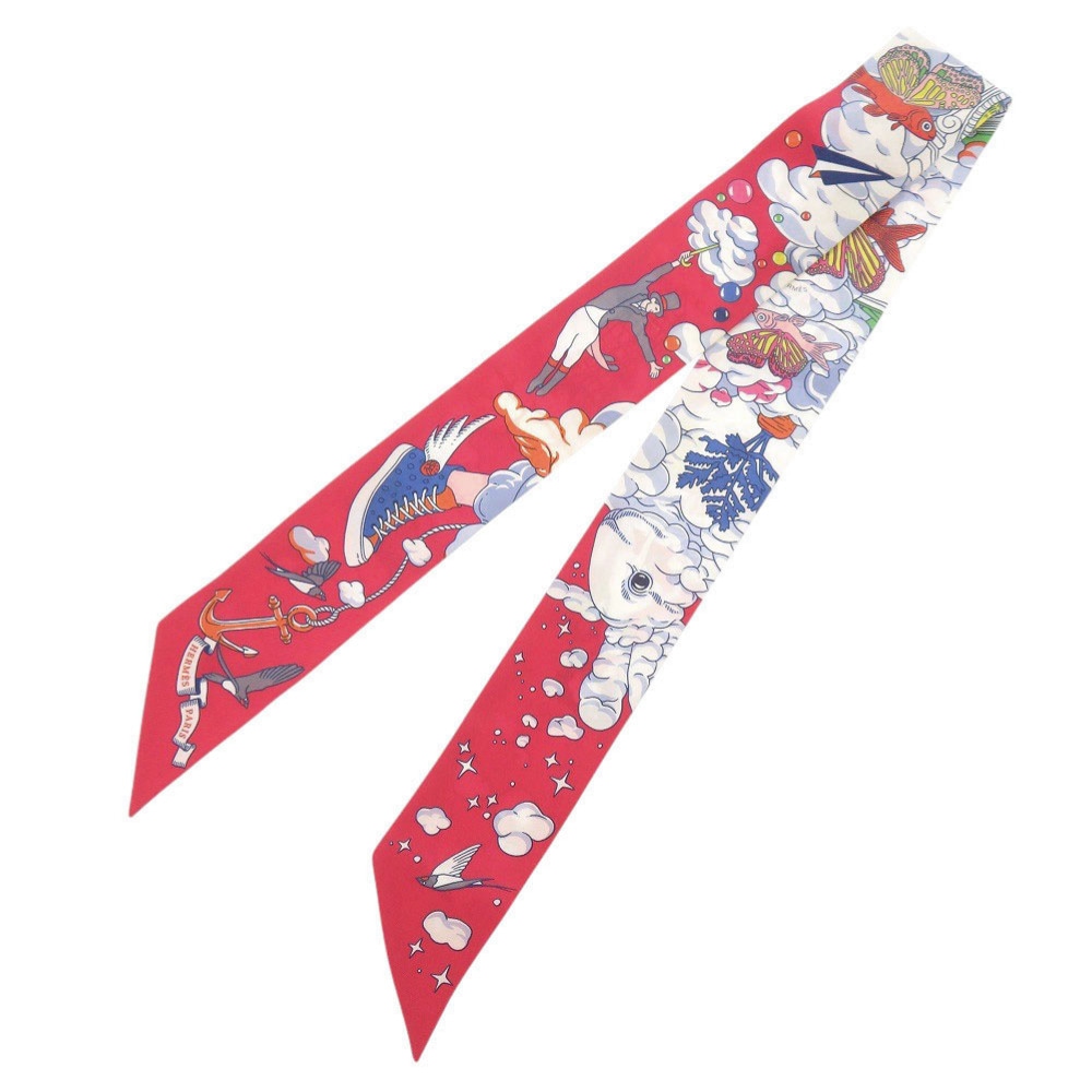 美品 ツイリー Sur Mon Nuage 私の雲 スカーフ シルク/シルク ピンク系 0157【中古】 レディース