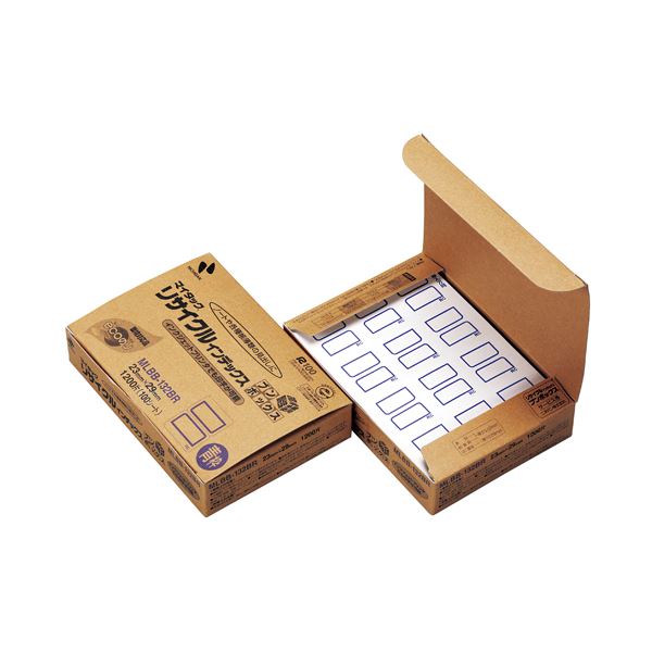 （まとめ） ニチバン マイタックリサイクルインデックス ブンボックス 中 23×29mm 青枠 MLBB-132BR1パック（1200片：12片×100シート） (×5セット)