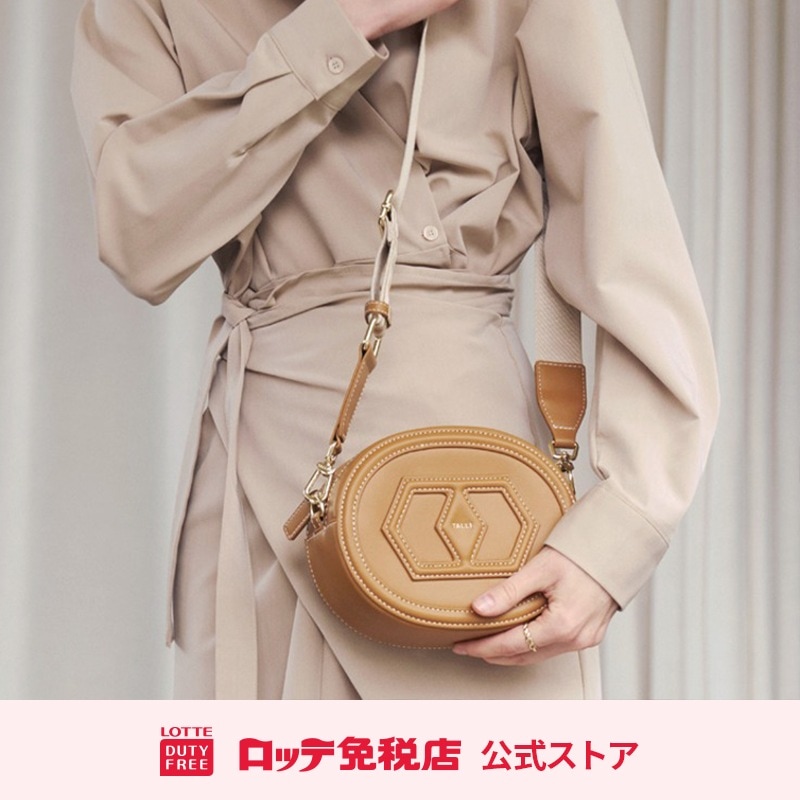 [タリ] エミリシンボルミニ楕円バッグ キャメル