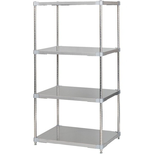 アイ・エル・シー GSS4-6076 燕三条製 PROFACE SUS304ステンレスソリッドシェルフ4段 600×760×1500 SUS304ステンレスポール メーカー直送