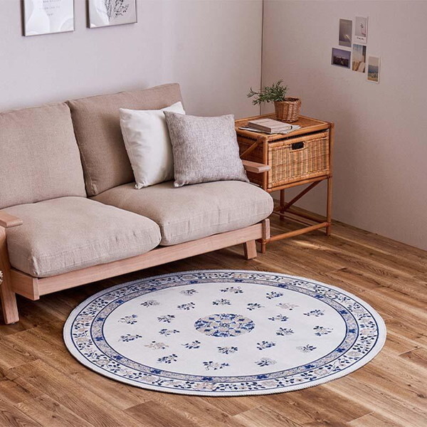 240632513 シノワズリデザインのプリントラグ ミュゲ 140R アイボリー メーカー直送