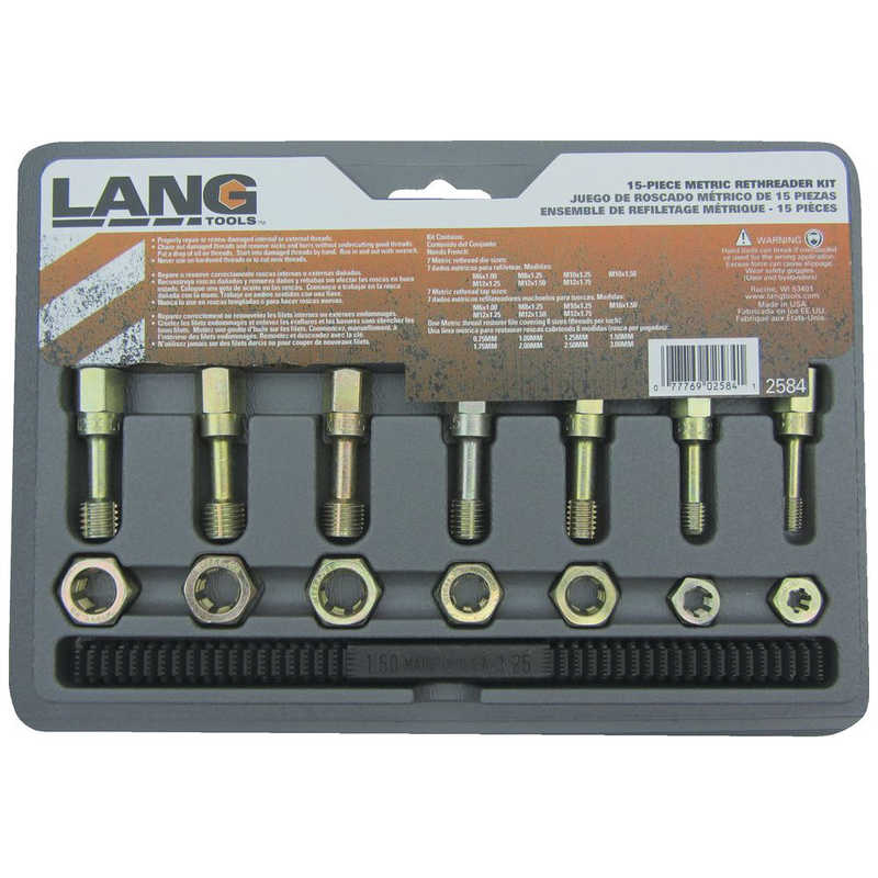 A＆E　ラングツールズねじ山修正工具セット15点タップダイスセットミリ対応 　2584
