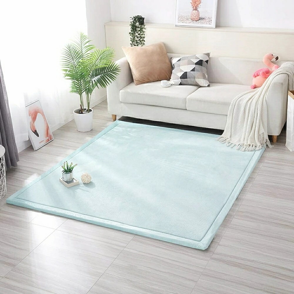 2畳 200×200cm ラグ 低反発 洗える 2cm ラグマット カーペット 厚手 はっ水 北欧風 短毛 長方形 四角 春 夏 滑り止め 無地 フランネル 防音 絨毯 マイクロファイバー ウォッシャ
