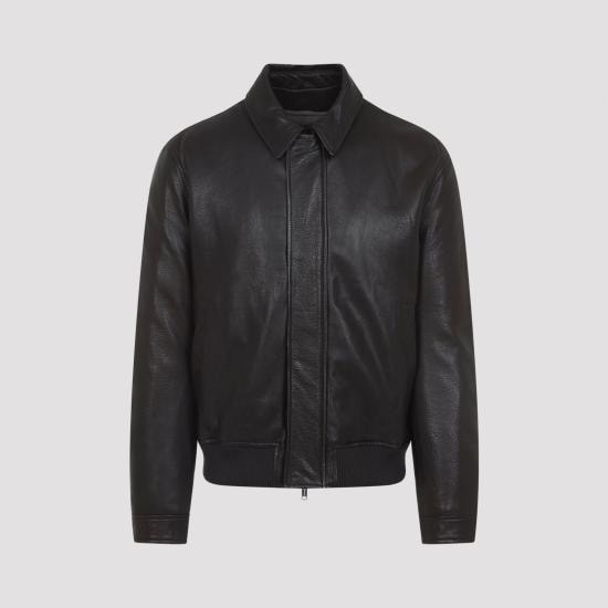 YVES SALOMON Men Leather Jackets 26E26EHV20765L25W A2042 EBENE