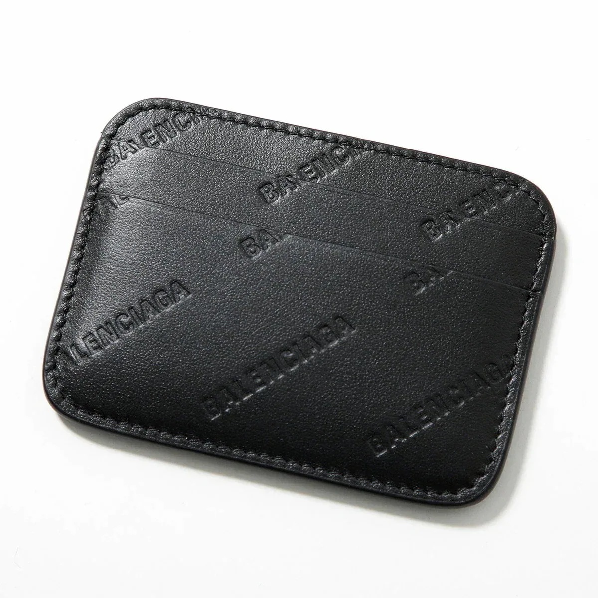 BALENCIAGA バレンシアガ カードケース 593812 2AAXQ メンズ CASH レザー カードホルダー パスケース 定期入れ 型押しロゴ 1000