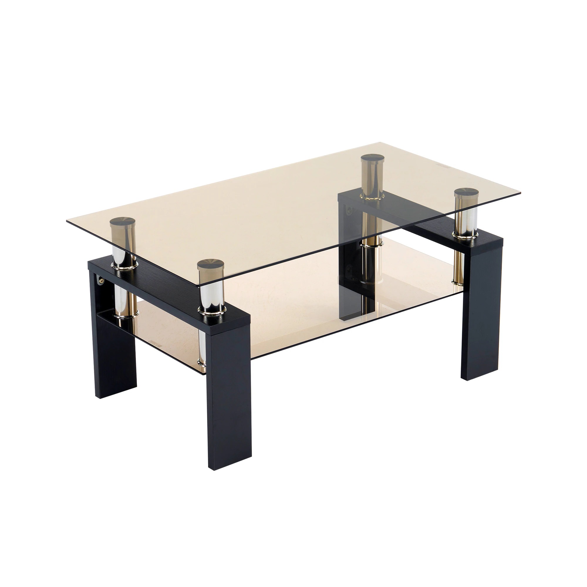 139【茶色天板+ブラック脚】 ガラステーブル　センターテーブル　リビングテーブル　 ローテーブル モダン シンプル ガラス 北欧