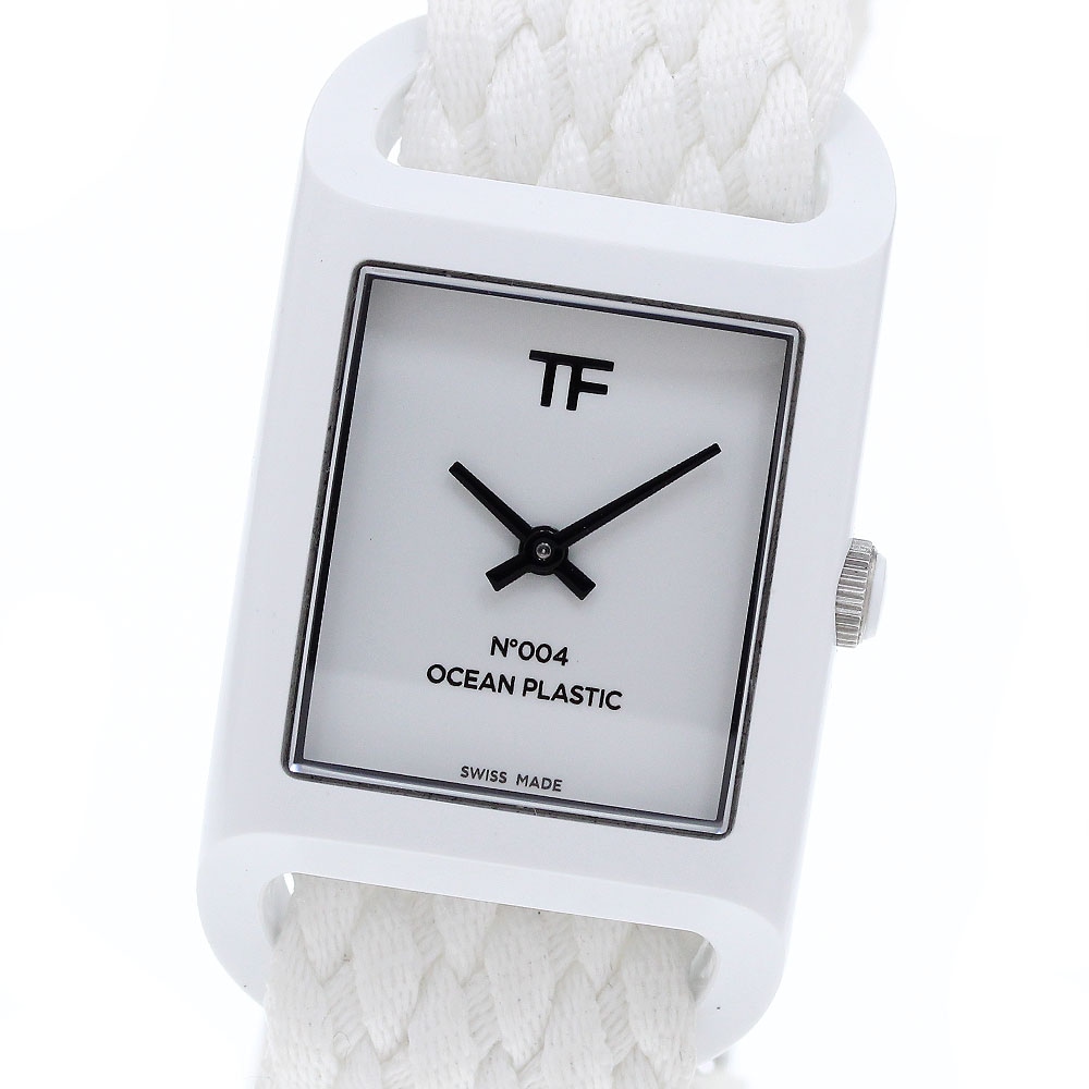 トムフォード TOM FORD TFT004002 N.004 オーシャンプラスチック タイムピース クォーツ メンズ 極美品 箱付き_904345【中古】