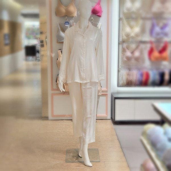 人造シルクストライプ女性パジャマ WP8869A-PSK_s