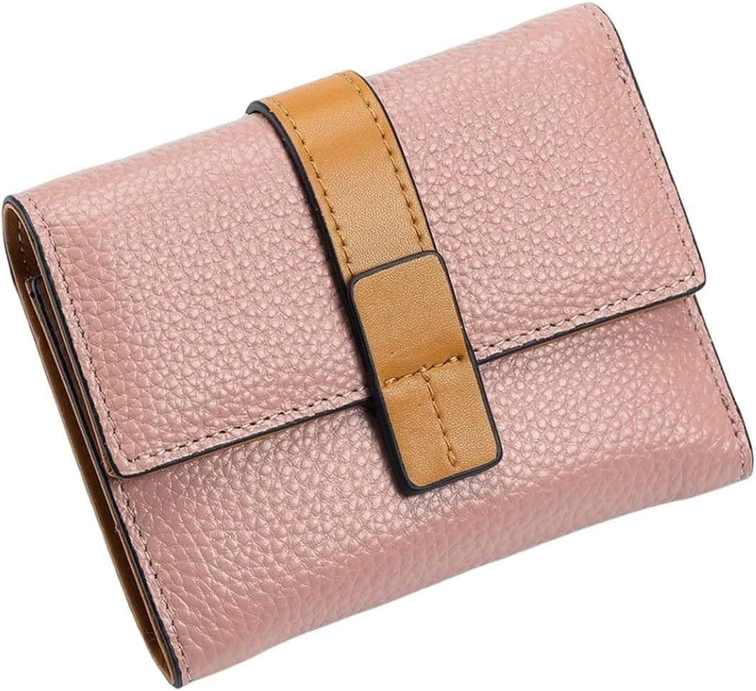 【20%OFFクーポン】財布 レディース 小型 三つ折り ボタン 無地 ファスナー 牛革 ウォレット コインケース 大容量 カード入れ 小銭入れ 多機能 コンパクト 軽量 使いやすい おしゃれ シンプ