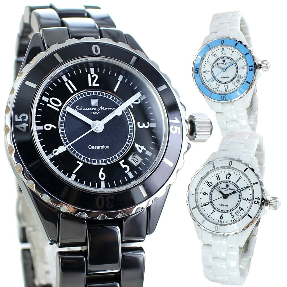正規品 サルバトーレマーラ 腕時計 手表 メンズ レディース ブラック ホワイト セラミック おしゃれ 時計 ブランド ブレスレットウォッチ 大人 ユニセックス 男性 女性 プレゼント 父親 母親 誕