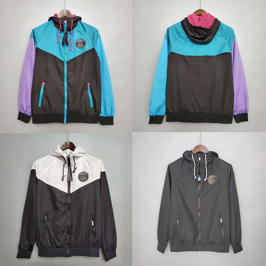 202パリ トレーニングユニフォーム出演ユニフォームジャージメンズ長袖ジャケットウインドブレーカーサッカーユニフォーム秋冬スポーツ試合前ユニフォーム
