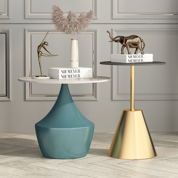 サイドテーブル 北欧 モダン 天板 ラウンド型 クラシック おしゃれ かわいい 安定感 金属製 コーヒーテーブル リビング ベッドサイド インテリア 寝室 ゴールド シルバー ブラック ブルー 25,900円