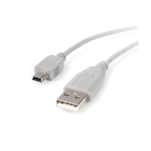 （まとめ） StarTech.com USB2.0ケーブル 3m Type A（オス）-Mini B（オス） グレー USB2HABM101本 (×5セット)