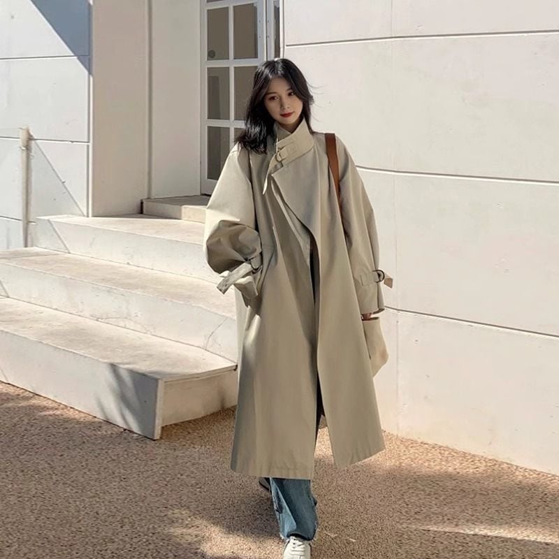 福袋2025大人気 ベージュのコートの女性の新型の早春と秋の気質の英倫の中で長いタイプの高級感 4,919円