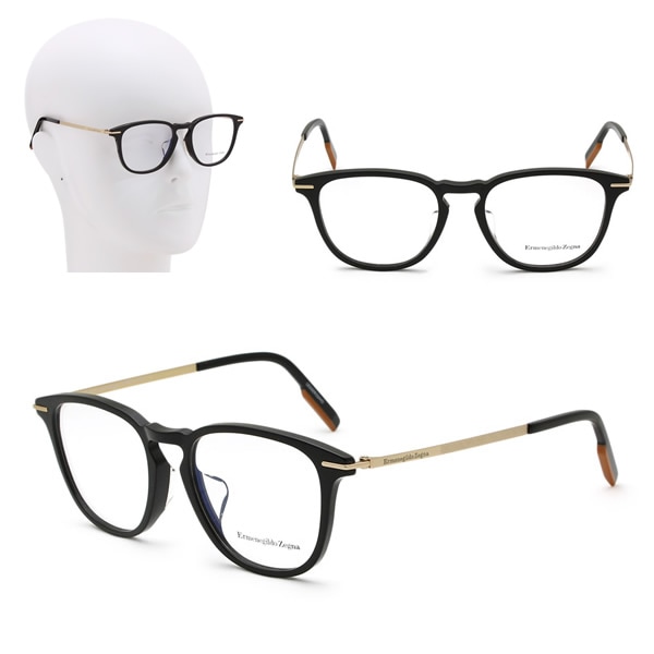 フレームのみ EZ5224-D/V 001 52 Ermenegildo Zegna メガネ 眼鏡 アジアンフィット