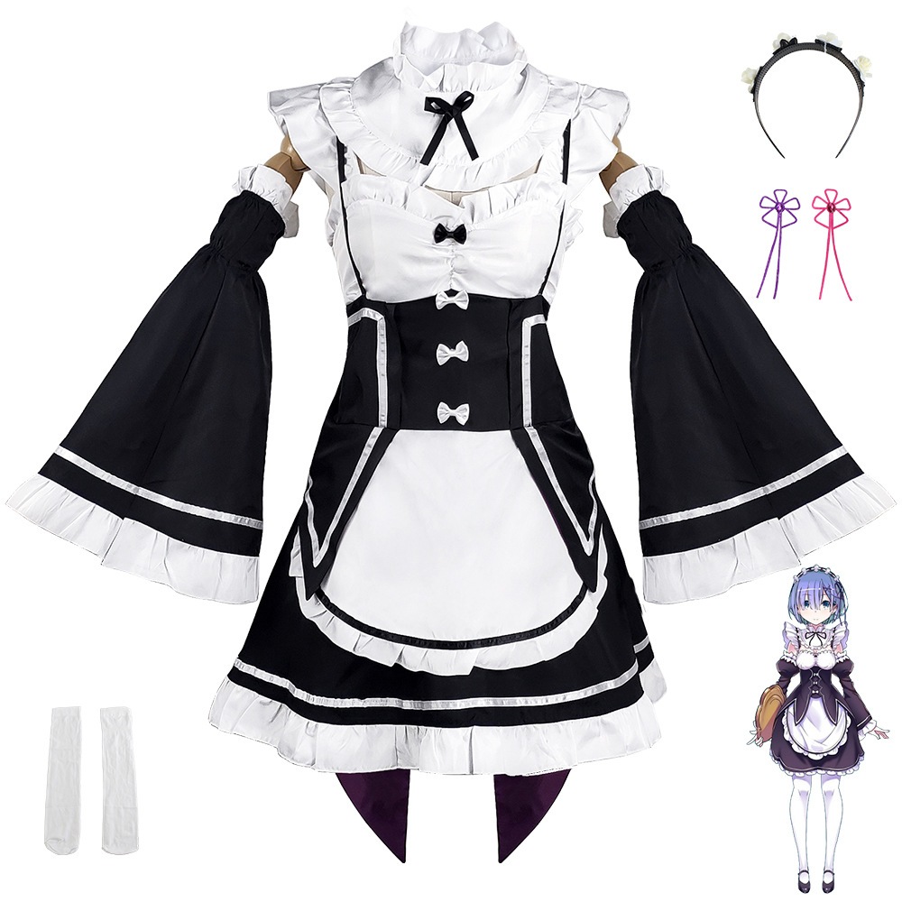 【SNS話題沸騰】ゼロから始める异世界生活cosアニメ服ラムレムレムコスプレ日系メイド服