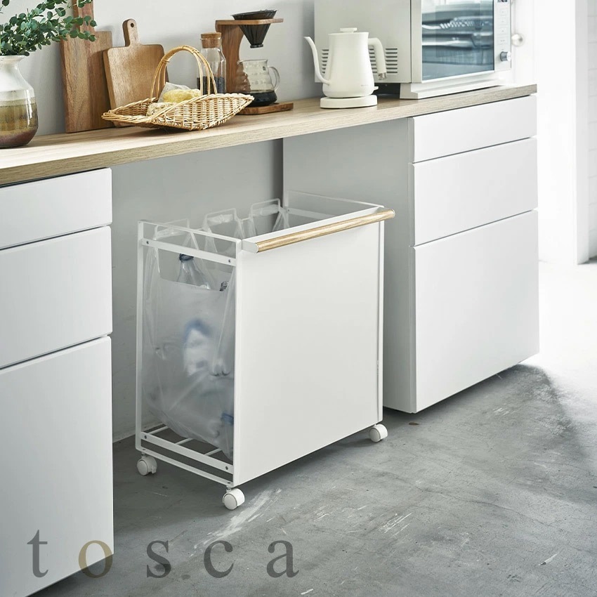 tosca 目隠し分別ダストワゴン　トスカ　３分別　　　4780アイディア商品
