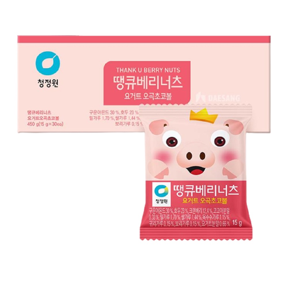 韓国-KMEAL-チョンジョンウォンサンキューベリーナッツヨーグルト五穀チョコボール450g(30入