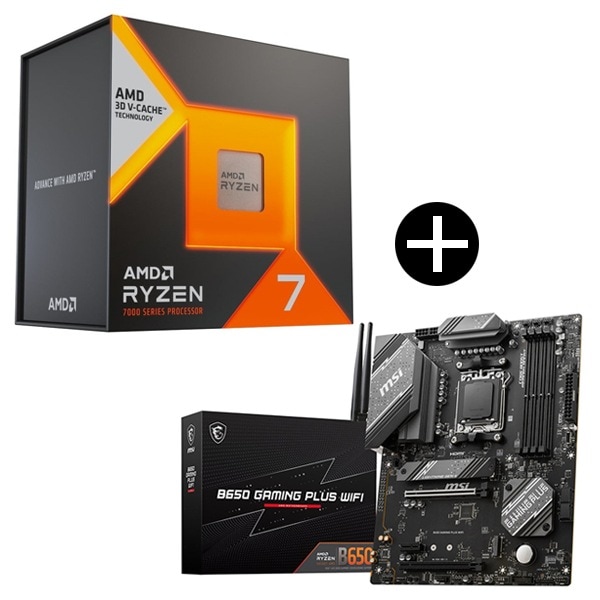 AMD AMD Ryzen7 7800X3D W/O Cooler 100-100000910WOF ゲーミングプロセッサー + MSI B650 GAMING PLUS WIFI マザーボード