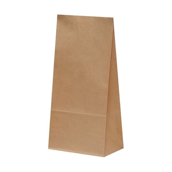 （まとめ）パックタケヤマ 角底袋 未晒 無地 H5mm 1パック（100枚）[x5]