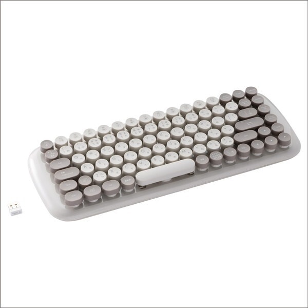 MK-03KBGY 無線ラウンドキーキャップ キーボード/グレージュ