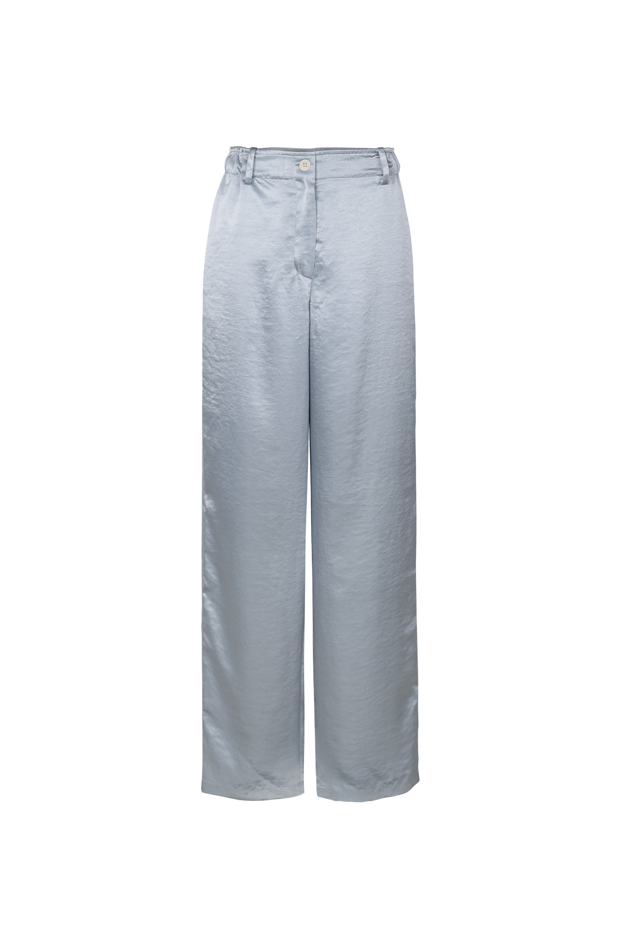 SILK BANDING WAIST REGULAR PANTS[BLUE]