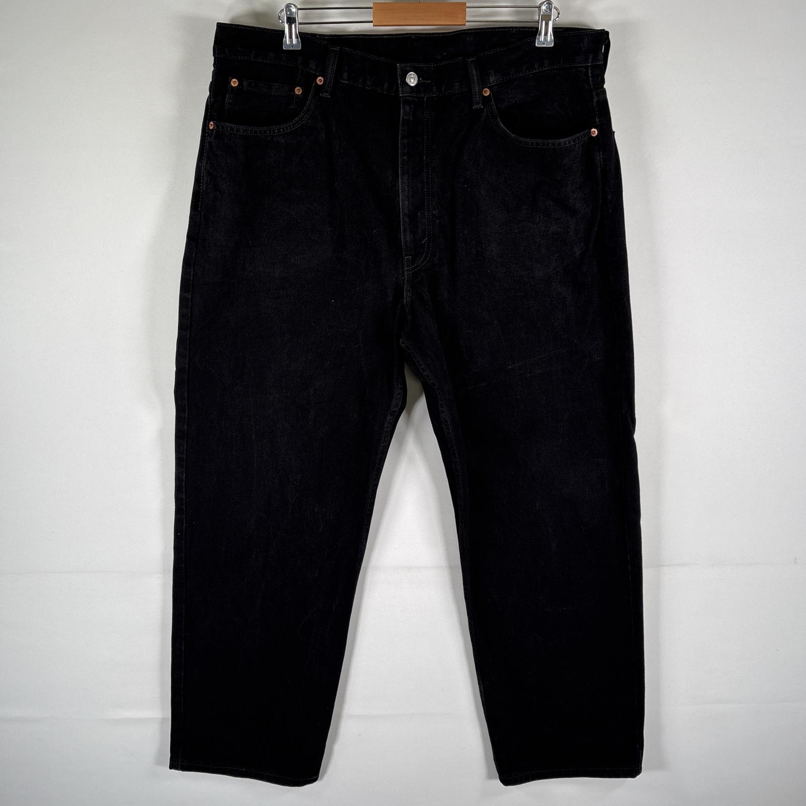 古着 デニムパンツ 550 テーパード 5ポケット ジーンズ ジーパン 色落ち ボタンフライ w40 L30 ブラック メンズ