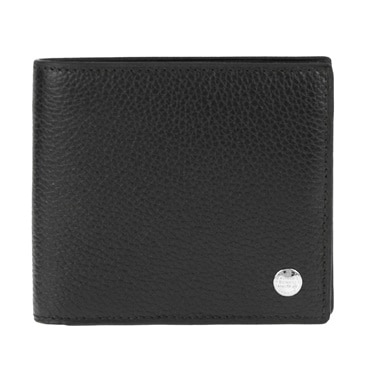 L2W332ABOSTON 二折財布　レザーブラックシルバー