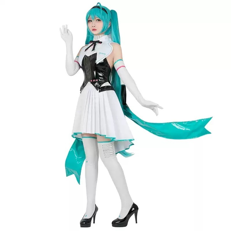 初音ミク 風 vocaloid Racing Miku シンフォニー曲 ワンピース はつね ミク コスプレ衣装 ウィッグ cosplay 変装 仮装 コスチューム 撮影 祭り