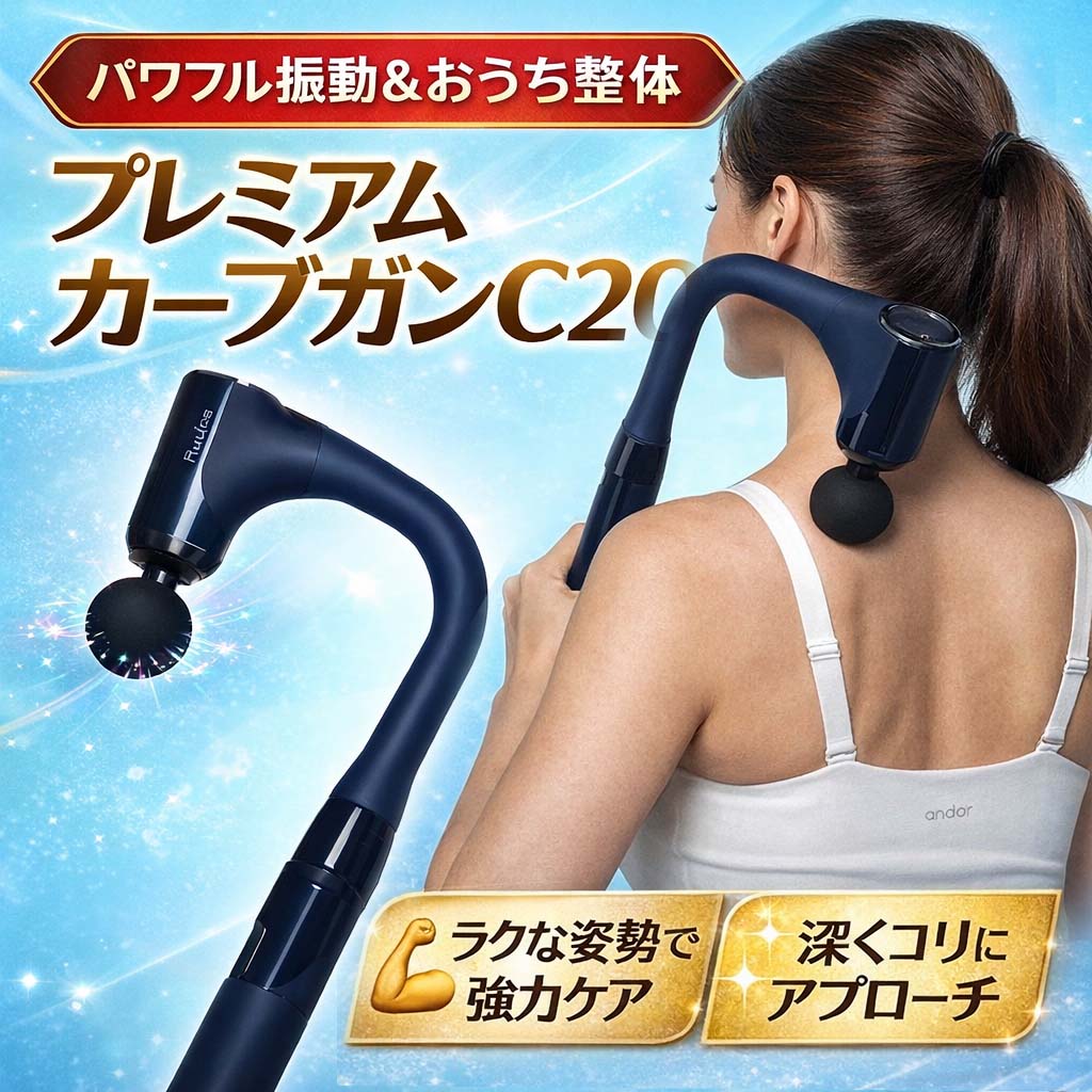 HUEPLUS Premium Curve Massage Gun CORDZERO-C20 ヒュープラス プレミアム カーブガン C20 マッサージ機