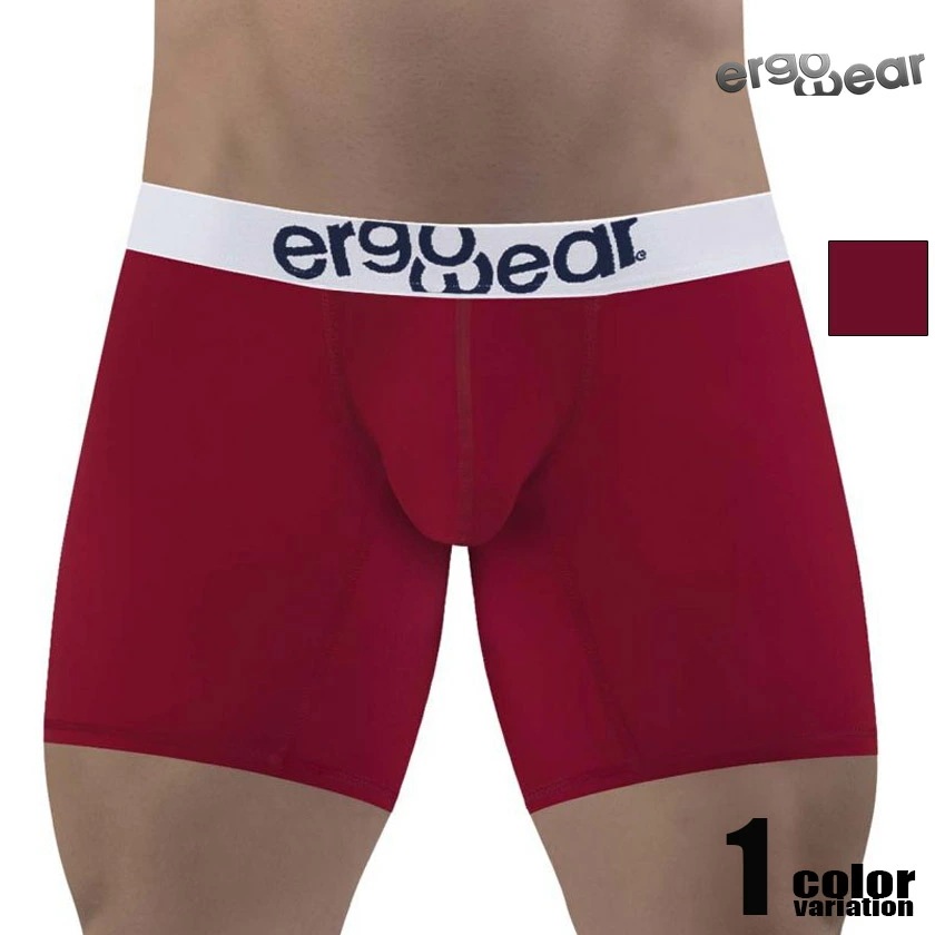 ボクサーパンツ メンズ Ergowear/エルゴウェア MAX COTTON Boxer Briefs Garnet ロングボクサー MIDCUT 立体縫製 男性下着　メンズ　パンツ 7,421円