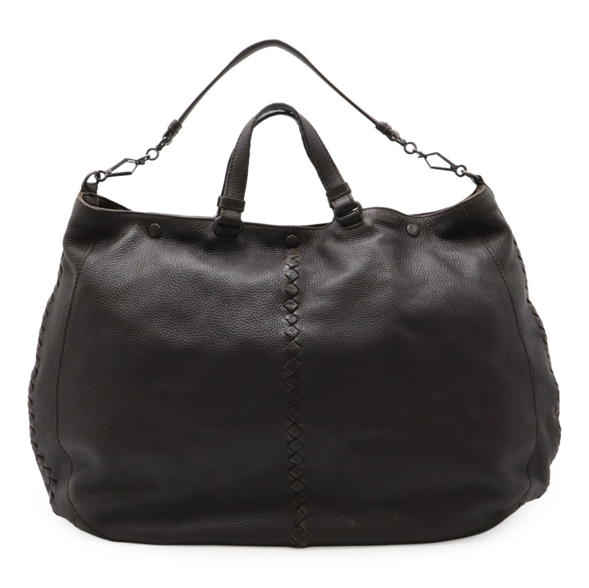 ボッテガベネタ イントレチャート ハンドバッグ 2WAY トートバッグ レザー ブラウン 茶 26473