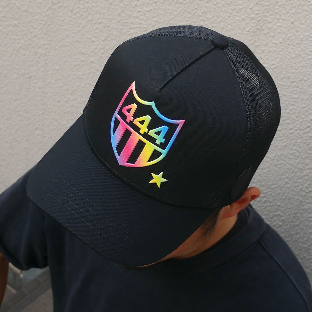 【数量限定特別価格】 ヨシノリコタケ YOSHINORI KOTAKE BLACK LINE 444LOGO MESH CAP BLACK 251-001539-011