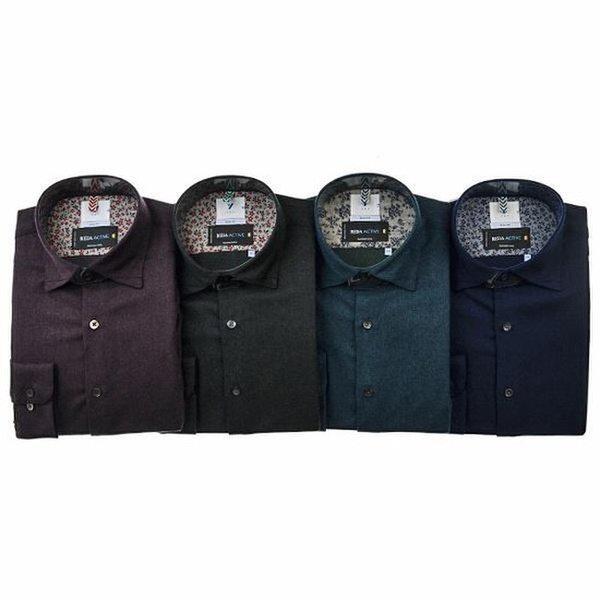 YJ4WUA745_イタリア輸入ウール100 起毛ソリッドスリム長袖