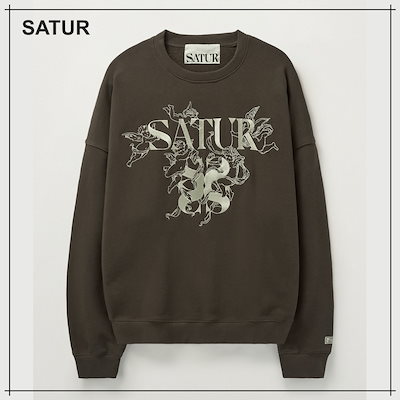 【SATUR】 Angel Graphic Sweatshirt Brown 正規品