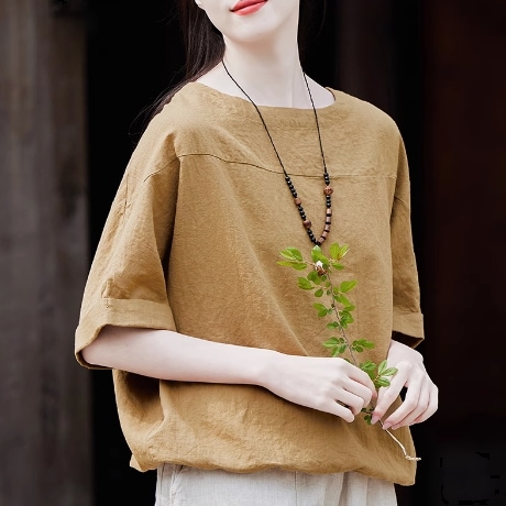 レディース トップス シャツ 半袖 ラウンドネック 大人可愛い シンプル カジュアル こなれ感 ゆったり ワイド 無地 春 夏 ママ 10代 20代 30代 40代 ティーン アラサー アラフォー