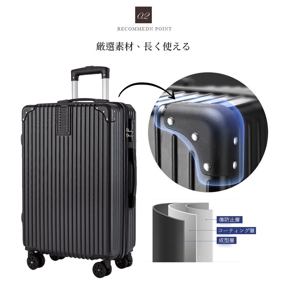 スーツケース キャリーケース 機内 軽量 拡張 超軽量 旅行 出張 ダイヤル式 フレームタイプ ダイヤルロック ダブルキャスター シンプル ビジネス バッグ
