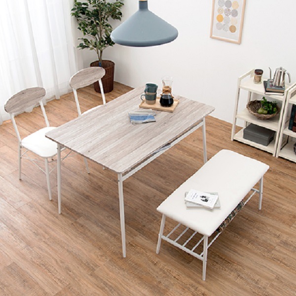 【北欧ナチュラル】 カフェ風 おしゃれ ダイニングセット ダイニングテーブル チェア２脚 ダイニングベンチ 4人掛け 新生活