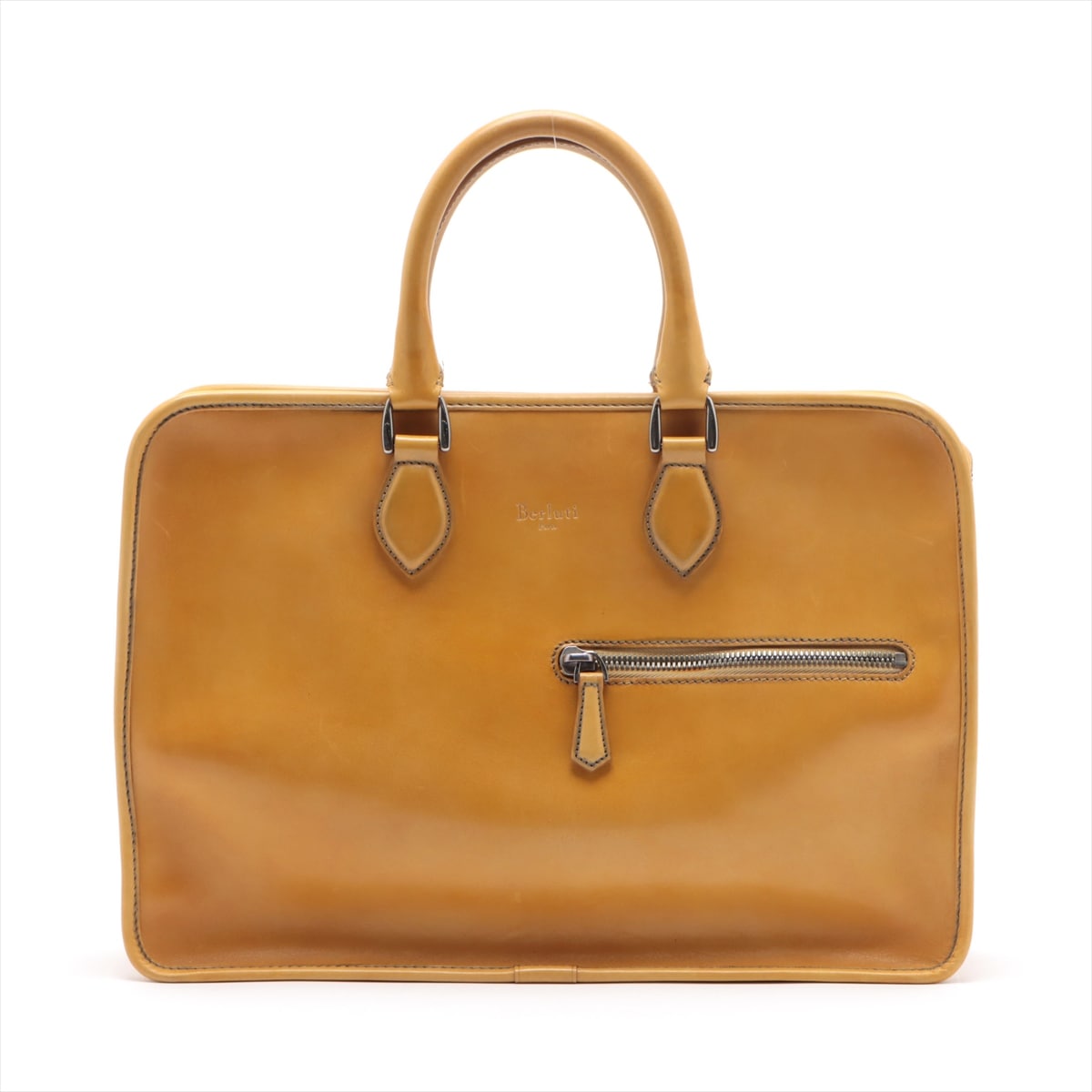 美品 アンジュール レザー ビジネス バッグ 書類鞄 ブリーフケース トート 通勤 ブランド A4 メンズ TNT 1031-N52 中古