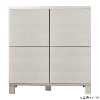 日本製組立家具 リビングボード 収納キャビネット CO-NC-8075CB ホワイト