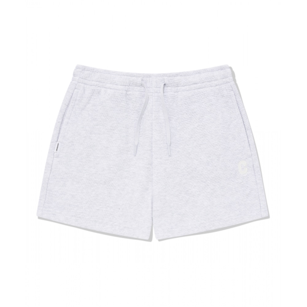 COVERNAT ウーマン C ロゴエンボス加工スウェットショーツヘザーグレー
