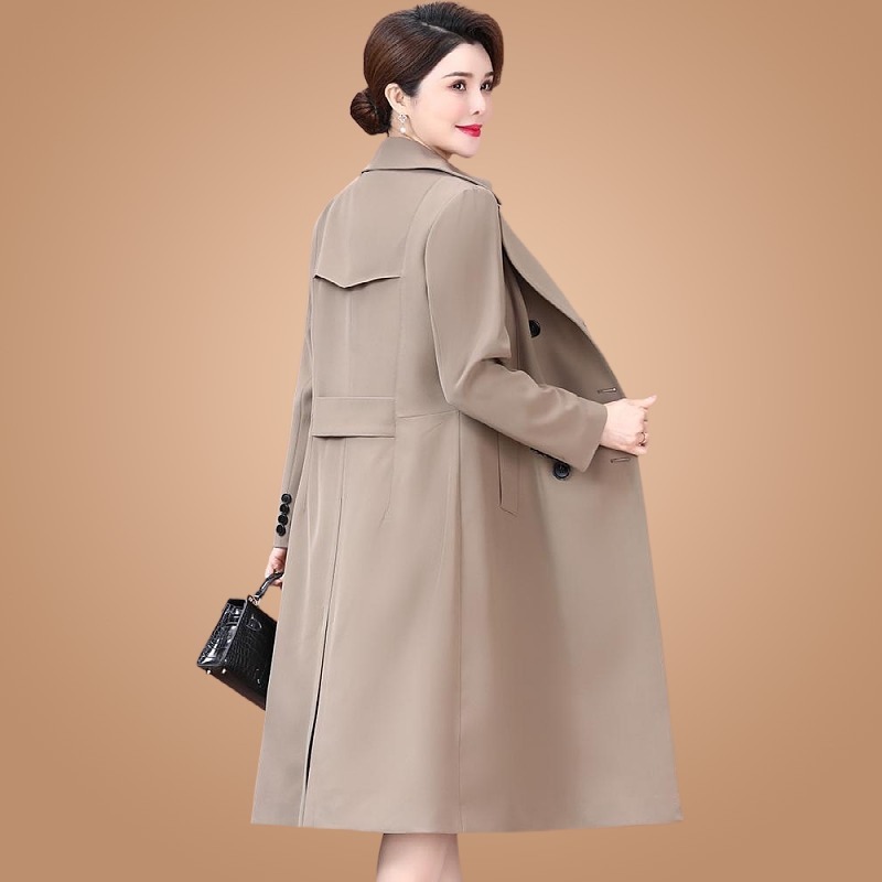 ハイエンドの大気ウインドブレーカー女性のミッドレングススタイルの秋服2025新しいファッションウインドブレーカージャケット中高年女性向け