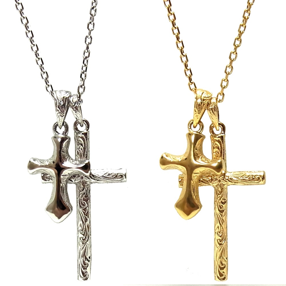 ハワイアンジュエリー ネックレス クロス レディース メンズ カレイキニ K14イエローゴールドコー