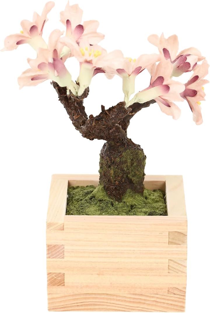 手漉き和紙とひのき升を使用した 盆栽 bonsai 人工観葉植物 造花 フェイクグリーン 和風 和室用 インテリア 12cm 01. 桜 さくら