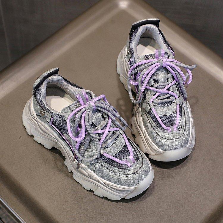 厚底スニーカー レディース ダッドスニーカー スニーカー スニーカー 韓国 ウォーキングシューズ 厚底 スニーカー 靴 白 黒 かわいい 人気 滑らない