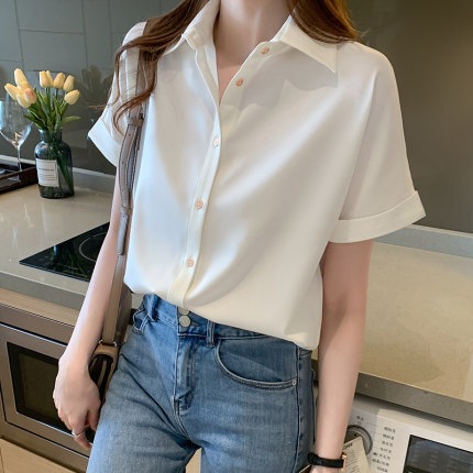 半袖シャツ トップス シャツ ブラウス 袖あり 半袖 襟付き 前開き かわいい 大人可愛い きれいめ シンプル カジュアル 大人 上品 おしゃれ お洒落 大人可愛い 大人女子 こなれ感 ラブリー